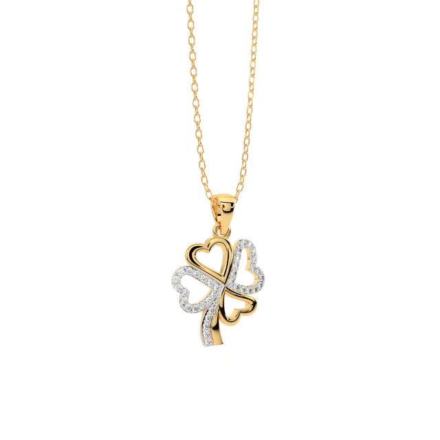 Flower Heart Diamond Pendant